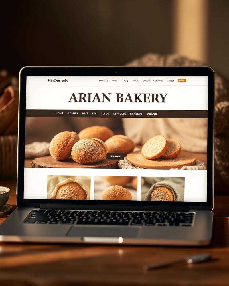 Maple & Rye Bakery website mockup